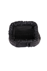 Pochette en cuir intérieur en crochet noir