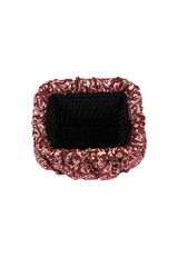 Pochette en brocart bordeaux