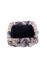 Pochette en brocart a fleurs