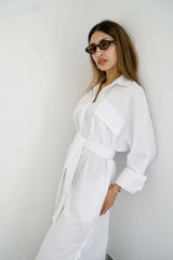 LUMA - Oversized Shirt dress - White
