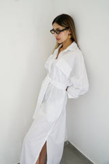 LUMA - Oversized Shirt dress - White