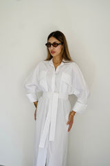 LUMA - Oversized Shirt dress - White