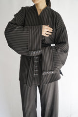 TARA - Tailored Matching Set - Black with White Stripes - Modestories