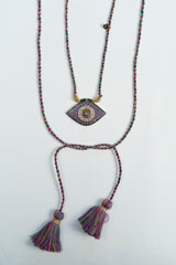 Sautoir en cordon avec pendentif