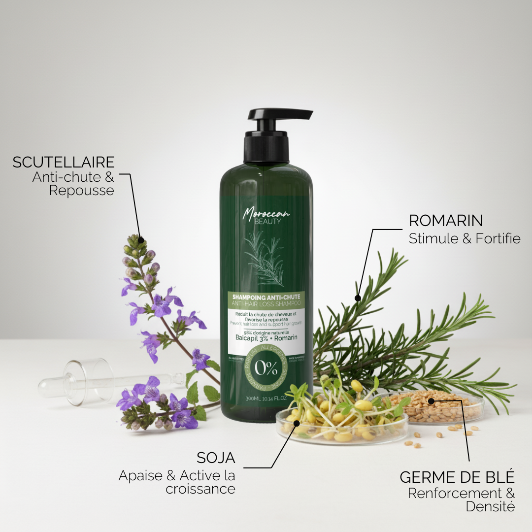 Shampoing Naturel Anti-Chute & Repousse - Baicapil 3% + Romarin | 300ml