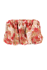 Pochette en brocart fleuri bordeaux et doré