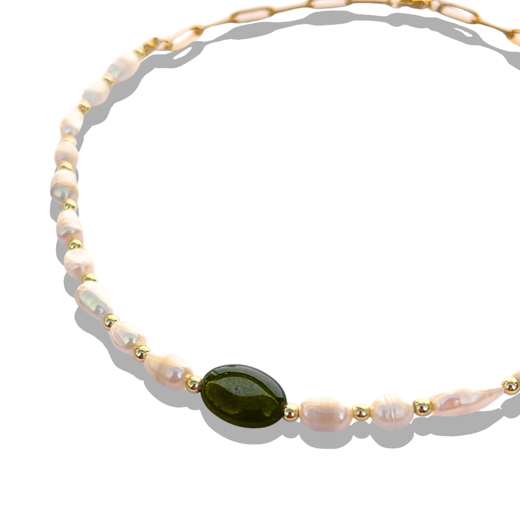 Choker Agate Verte et Joher