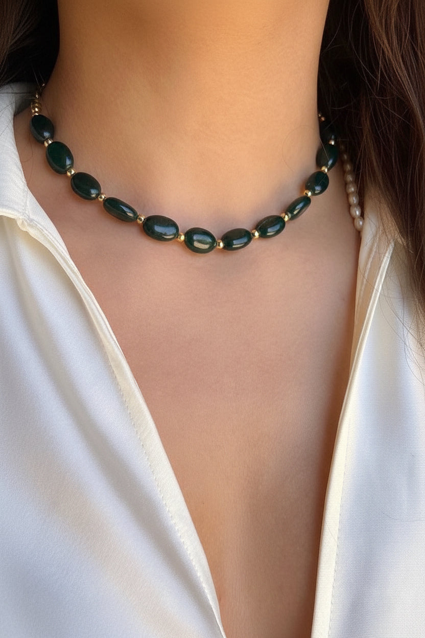 Choker Agate Verte
