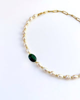 Choker Agate Verte et Joher