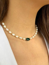 Choker Agate Verte et Joher