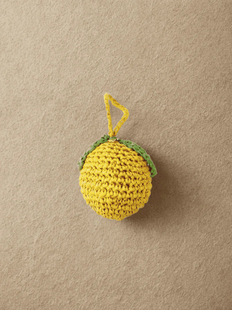 Lemon Raffia Bag Charm