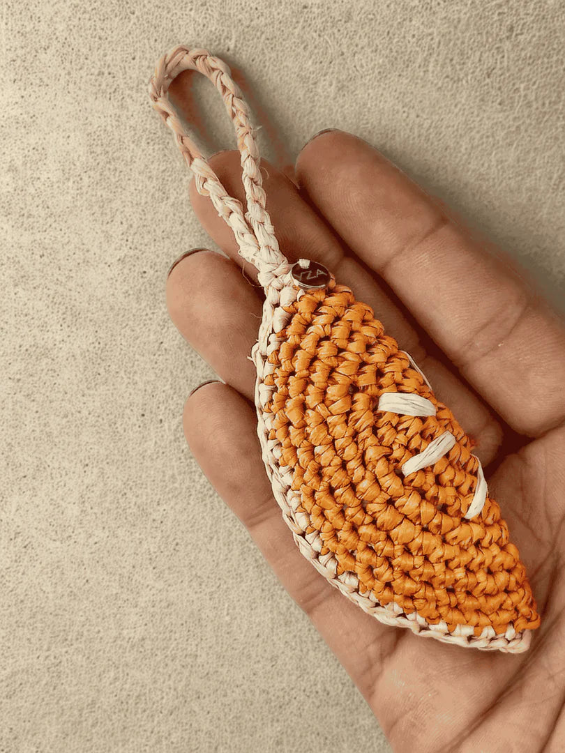 Orange Slice Raffia Bag Charm