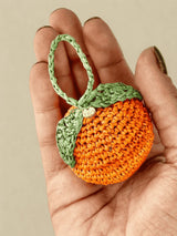 Orange Raffia Bag Charm
