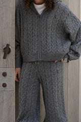 Ensemble en Maille Torsadée Brodé