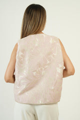 Gilet brocard rose