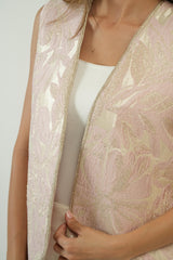 Gilet brocard rose