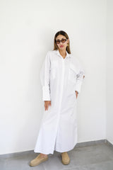 LUMA - Oversized Shirt dress - White