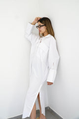 LUMA - Oversized Shirt dress - White