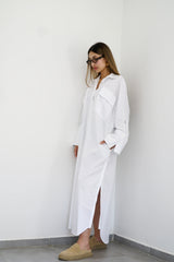 LUMA - Oversized Shirt dress - White