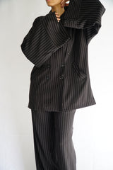 TARA - Tailored Matching Set - Black with White Stripes - Modestories