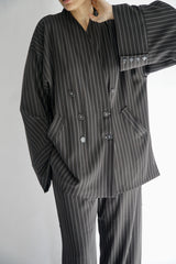 TARA - Tailored Matching Set - Black with White Stripes - Modestories