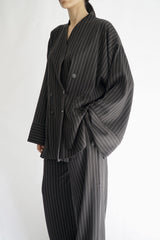 TARA - Tailored Matching Set - Black with White Stripes - Modestories