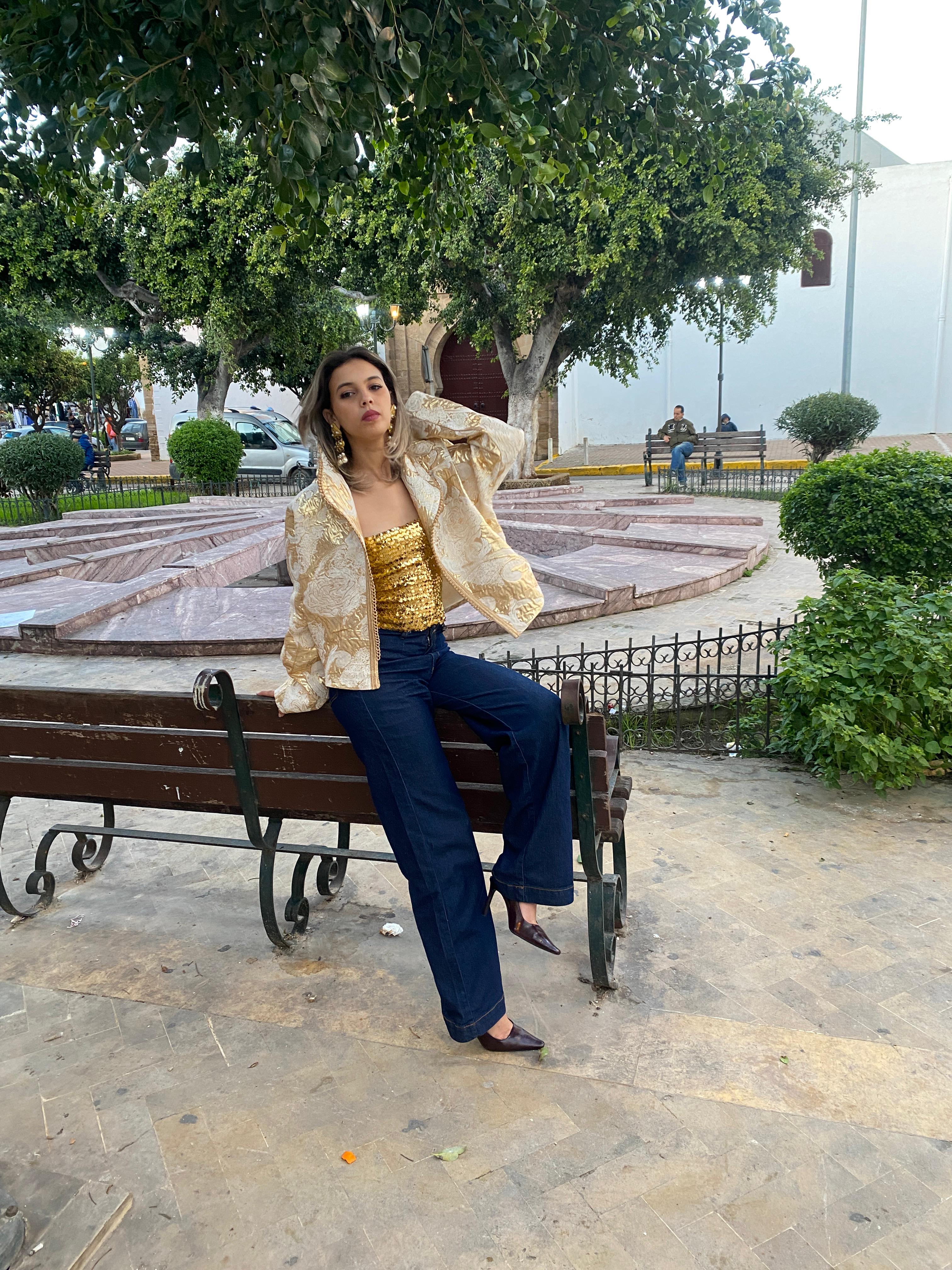 Beige brocade jacket