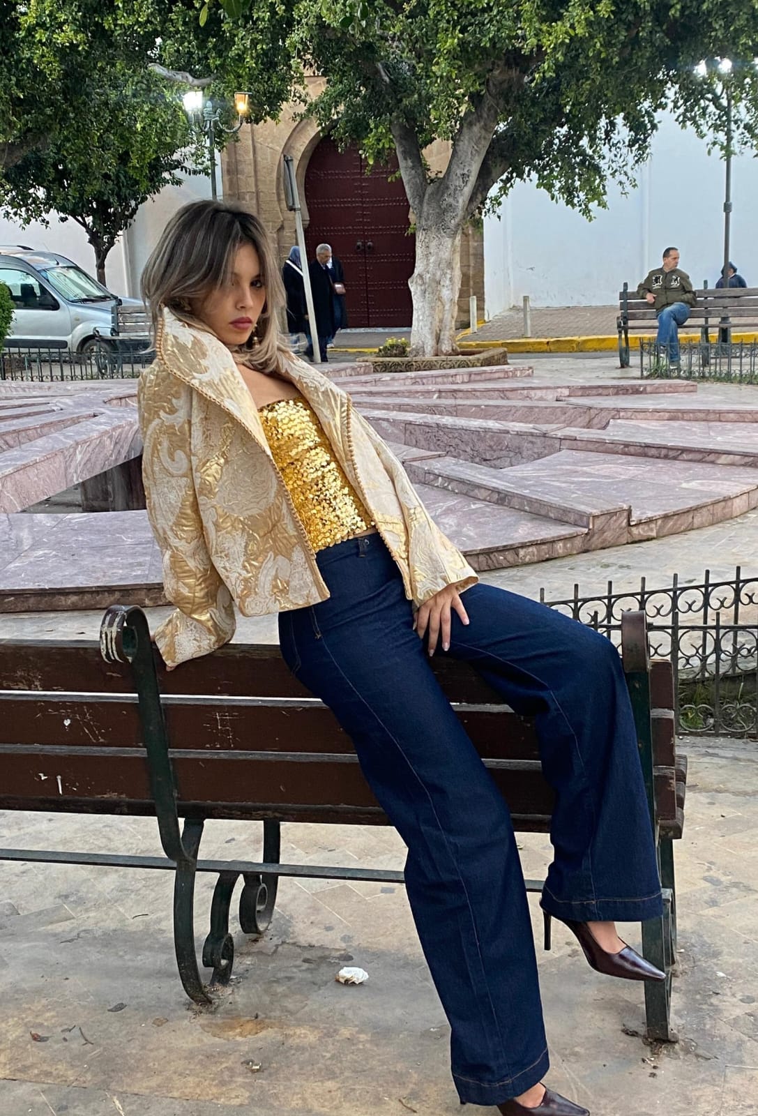 Beige brocade jacket