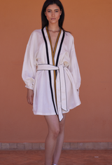 White Blossom Kimono Dress